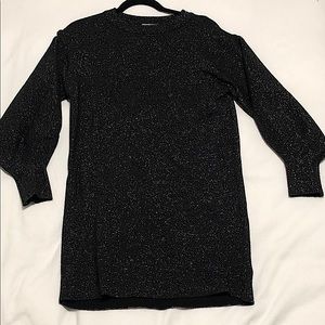 Glittery black sweater dress